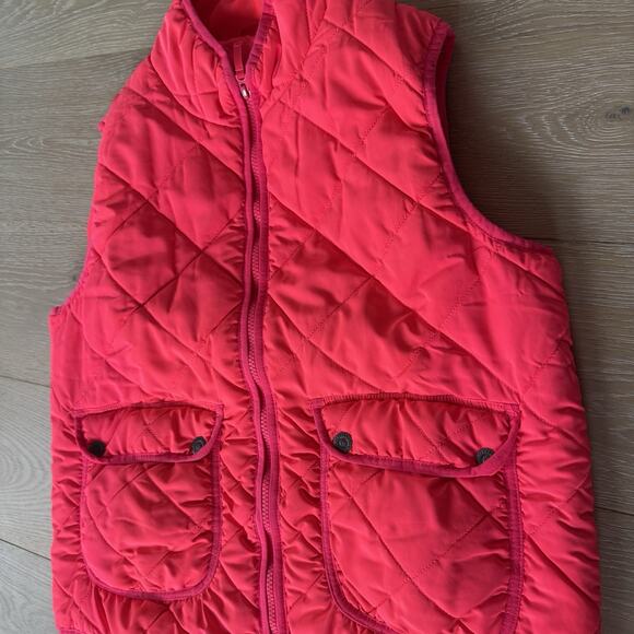 Neon Pink Quilted Vest Aeropostale Women's XL Full Zip Puffer Lightweight - Picture 1 of 9